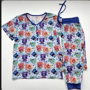 BAMBOO Colorful Cartoon Print long sleeve and pants Set